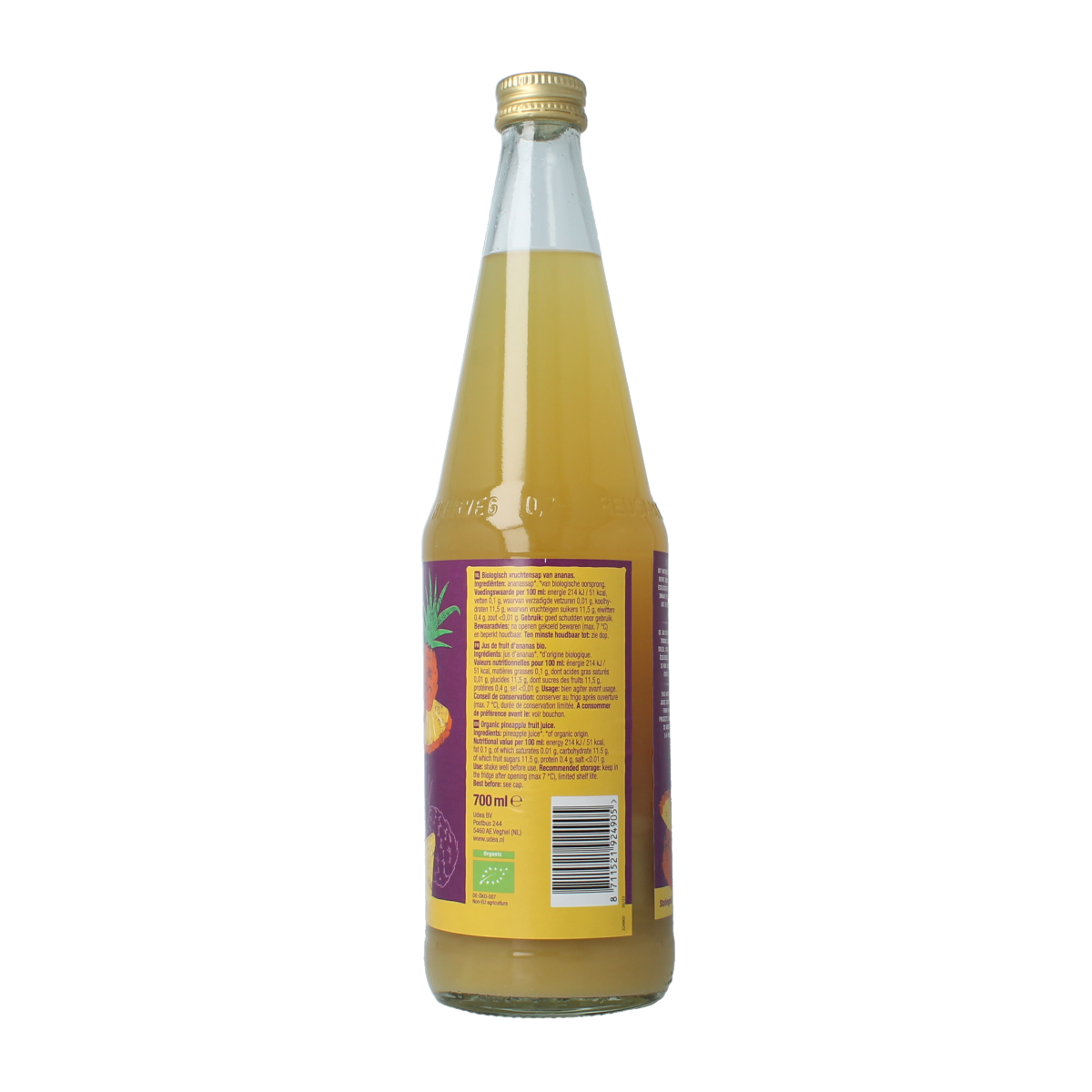 Your Organic Nature Vruchtensap ananas bio 700 Milliliter
