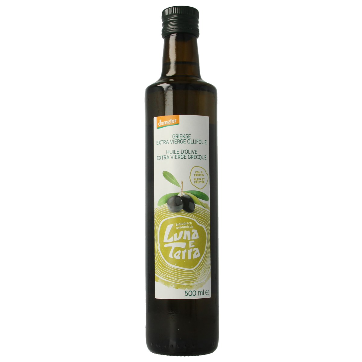 Luna E Terra Olijfolie Grieks extra vierge demeter bio 500.00 Milliliter
