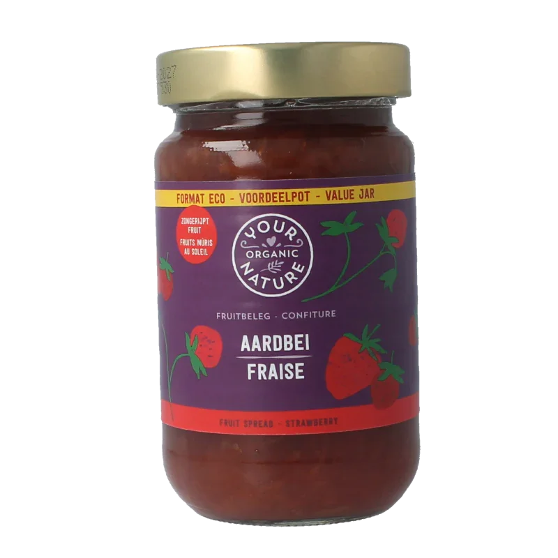 Your Organic Nature Fruitbeleg aardbei bio 375 Gram