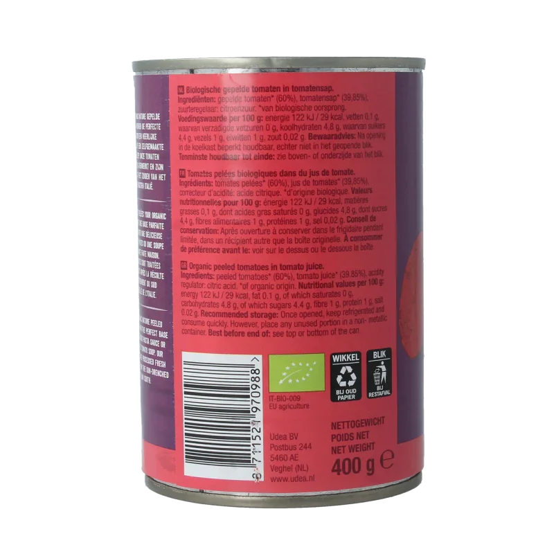 Your Organic Nature Tomaten gepeld bio 400 Gram