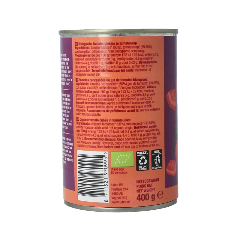 Your Organic Nature Tomatenblokjes bio 400 Gram