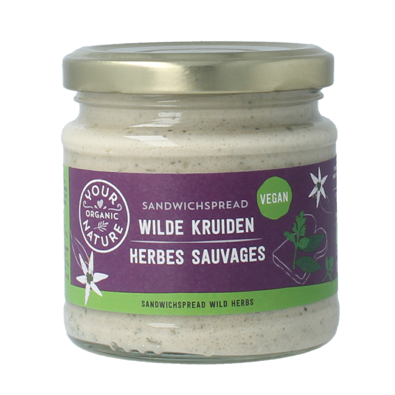 Your Organic Nature Sandwichspread wilde kruiden bio 180 Gram