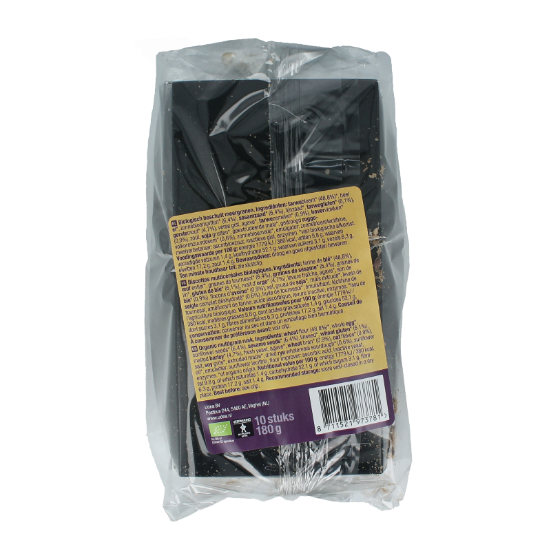 Your Organic Nature Beschuit meergranen bio 10 Stuks