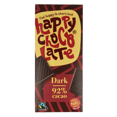 Happy Chocolate Puur 92% bio 85.00 Gram