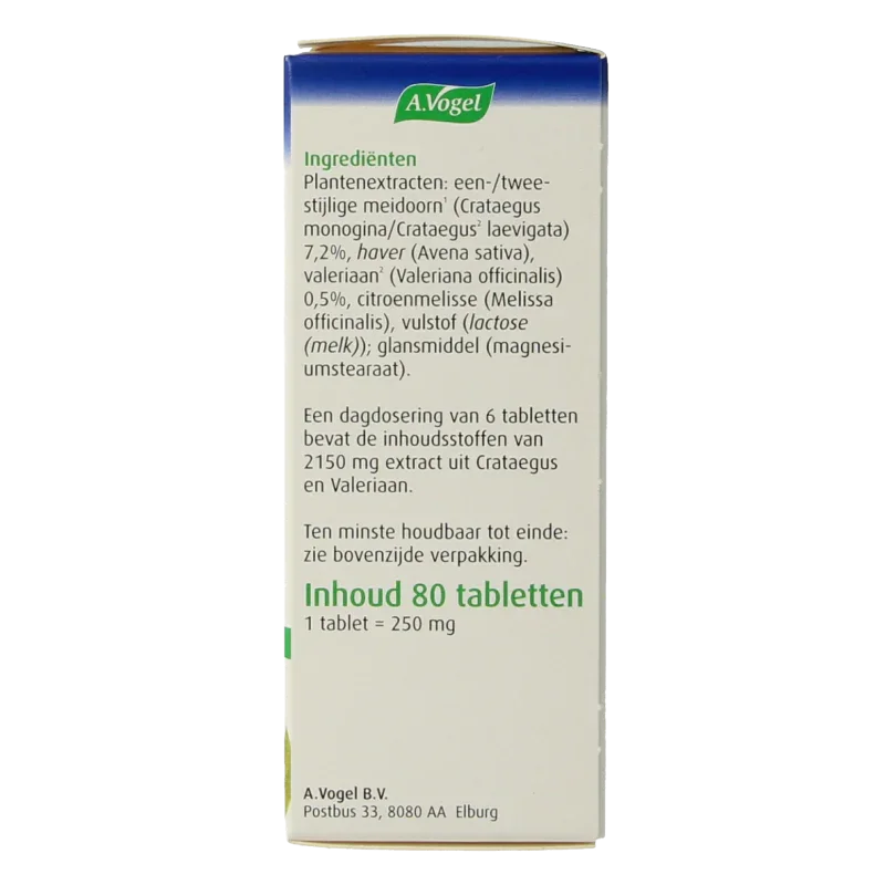 A Vogel Crataegus + valeriaan tabletten 80 Tabletten