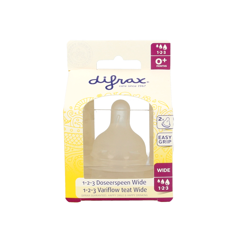 Difrax Flesspeen soft breed 1-2-3  2 Stuks