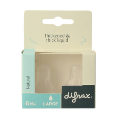 Difrax Flesspeen large natural 6+ maanden 2.00 Stuks