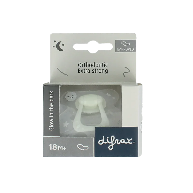 Difrax Fopspeen dental 18+ glow in the dark 1 Stuks