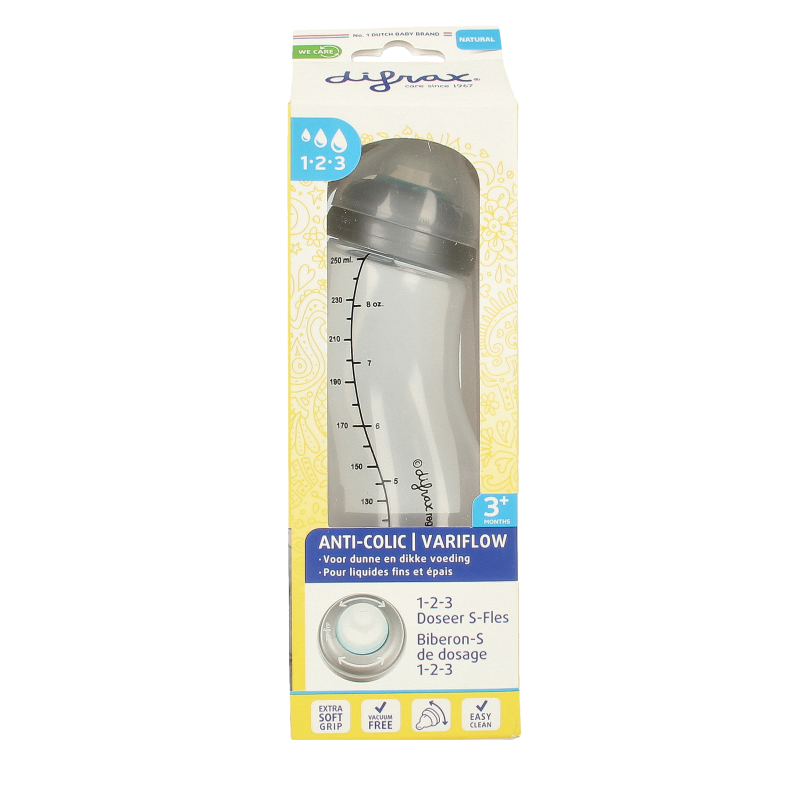 Difrax S-fles natural 1 2 3 doseer 250ml 1 Stuks