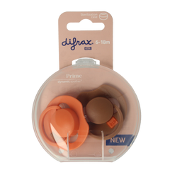 Difrax Fopspeen prime 6-18 maanden assorti 2 Stuks
