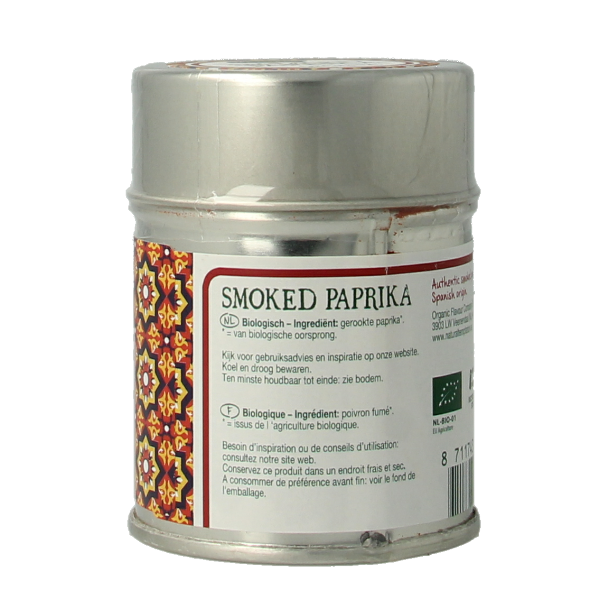 Natural Temptation Smoked paprika blikje bio 50.00 Gram