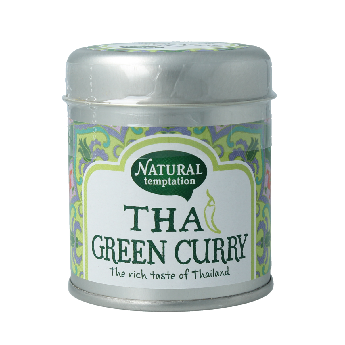 Natural Temptation Thai green curry blikje bio 35.00 Gram