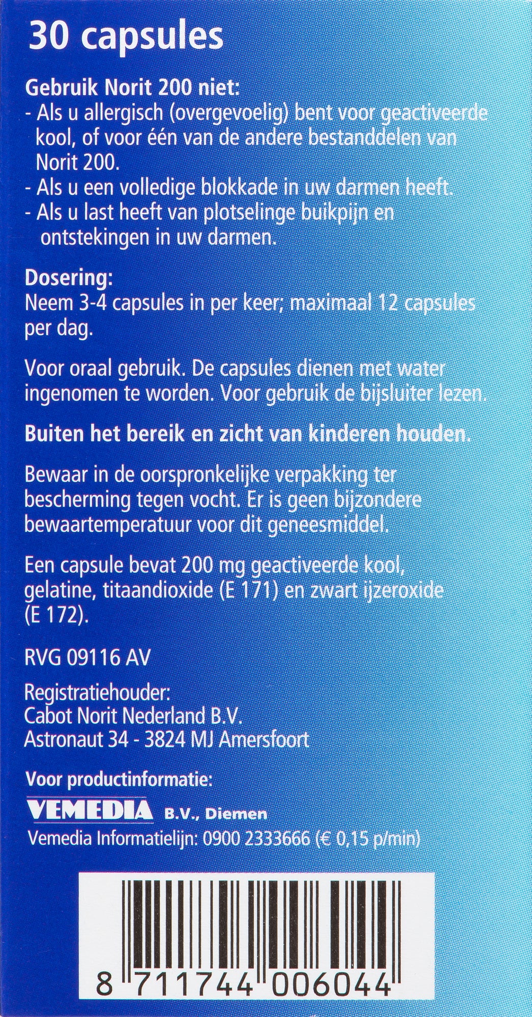 Norit Norit  200mg 30.00 Capsules