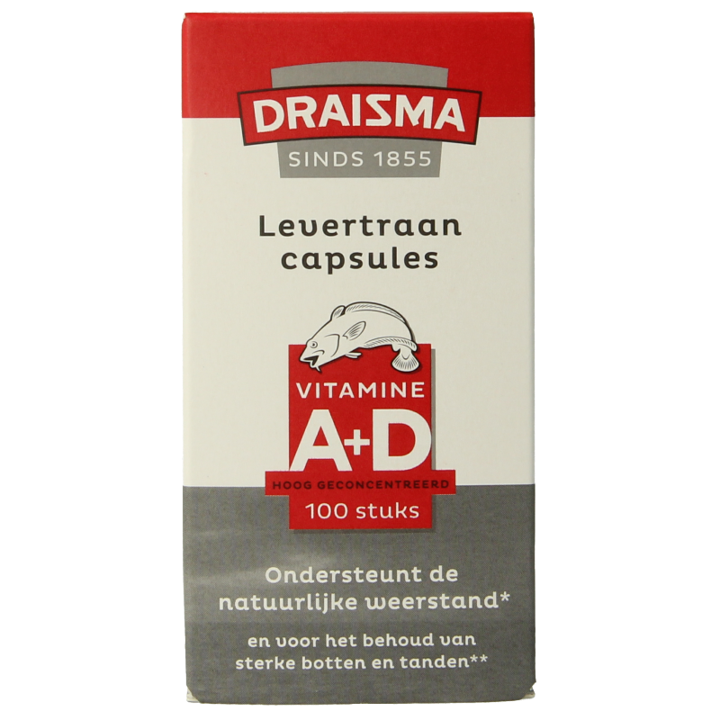 Draisma Vitamine A + D levertraan 100 Capsules