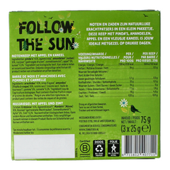 Zonnatura Noten appel kaneel reep 3x25 gram bio 75.00 Gram