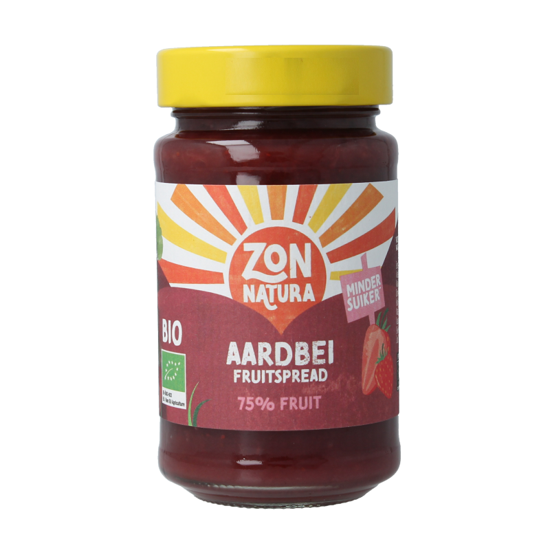Zonnatura Fruitspread aardbei 75% bio 250 Gram