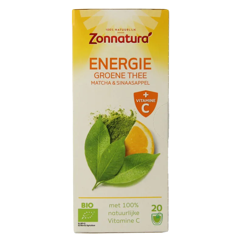 Zonnatura Energie groene thee met vitamine C bio 20 Zakjes