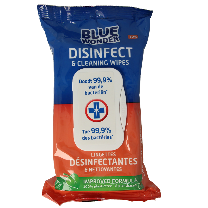 Blue Wonder Desinfect & cleaning wipes 72 Stuks