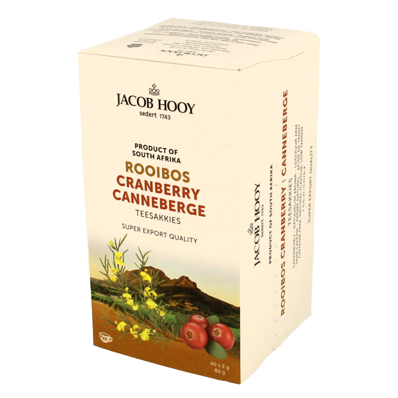 Jacob Hooy Rooibosthee cranberry  40 Zakjes