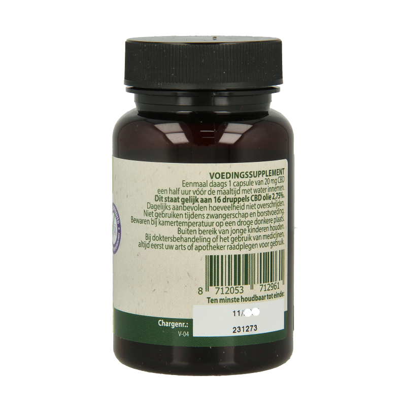 Jacob Hooy CBD Capsules 20mg 30 Capsules