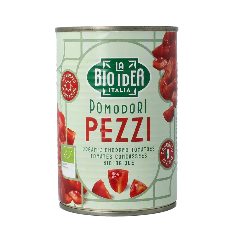 Bioidea Tomatenstukjes in blik bio 400 Gram