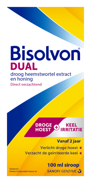 Bisolvon Dual jarabe para tos seca/irritación de garganta 100.00 Mililitros