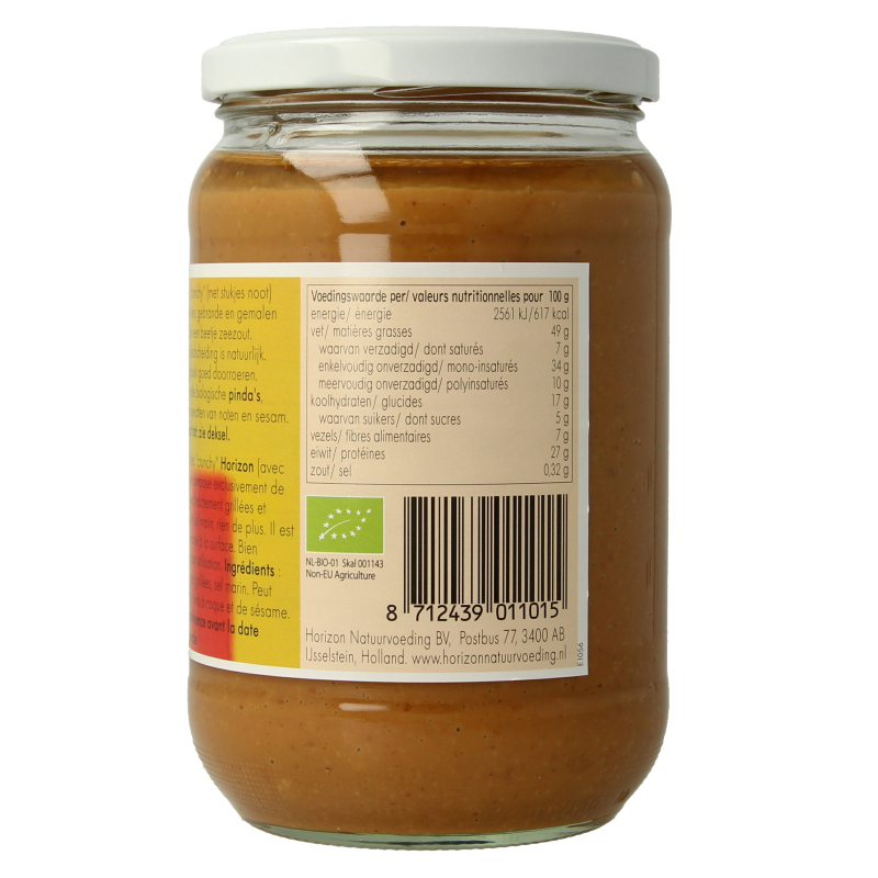 Horizon Pindakaas crunchy met zeezout eko bio 650 Gram