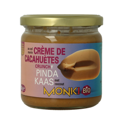 Monki Pindakaas crunchy met zout eko bio 330.00 Gram