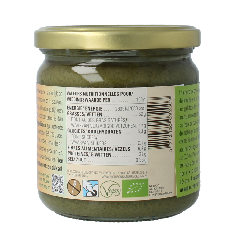 Monki Pompoenpittenpasta bio 330 Gram