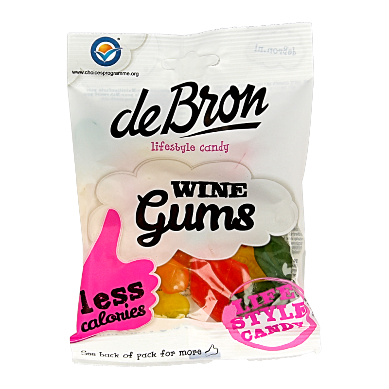 De Bron Winegums English suikervrij 100 Gram