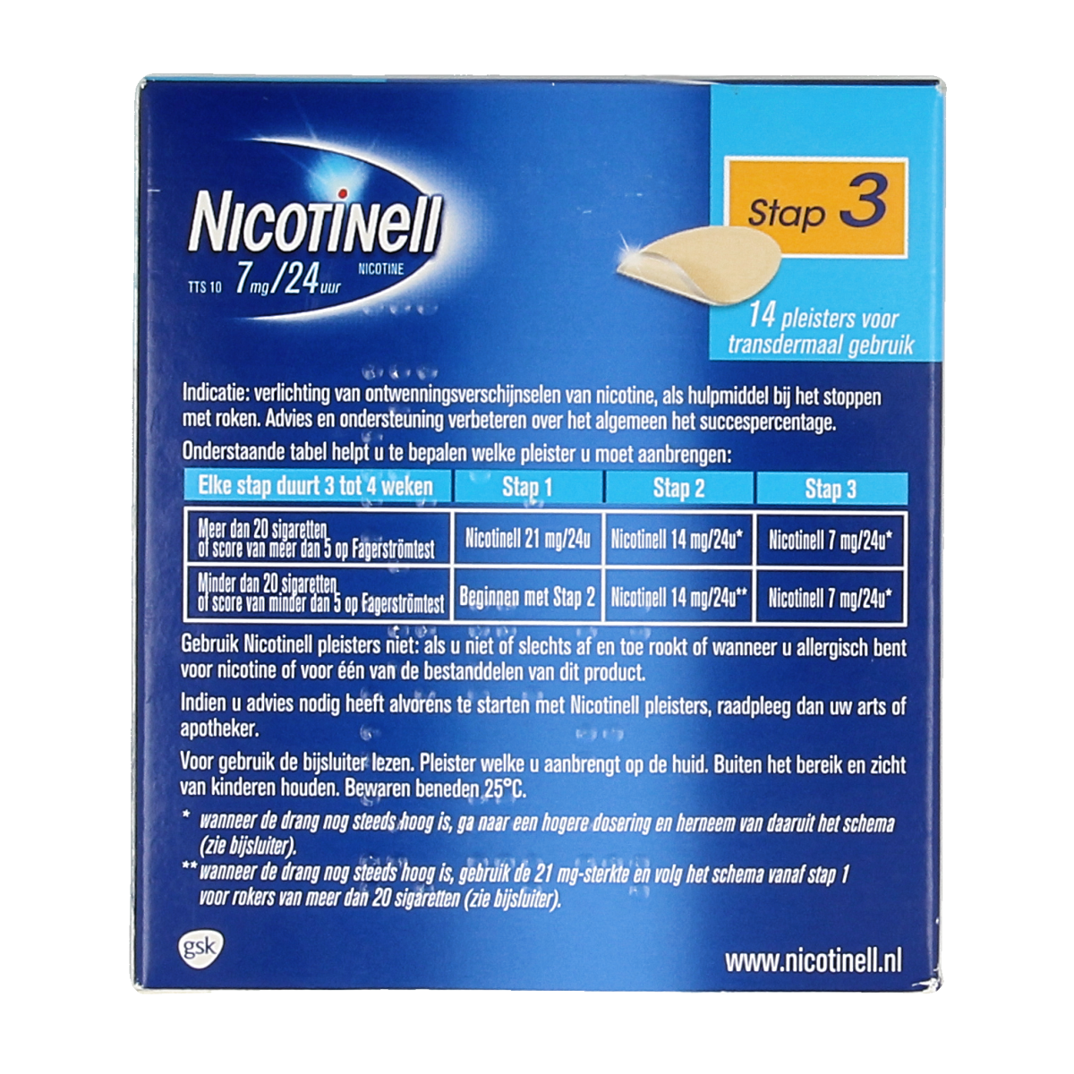 Nicotinell TTS10 7mg 14.00 Stuks