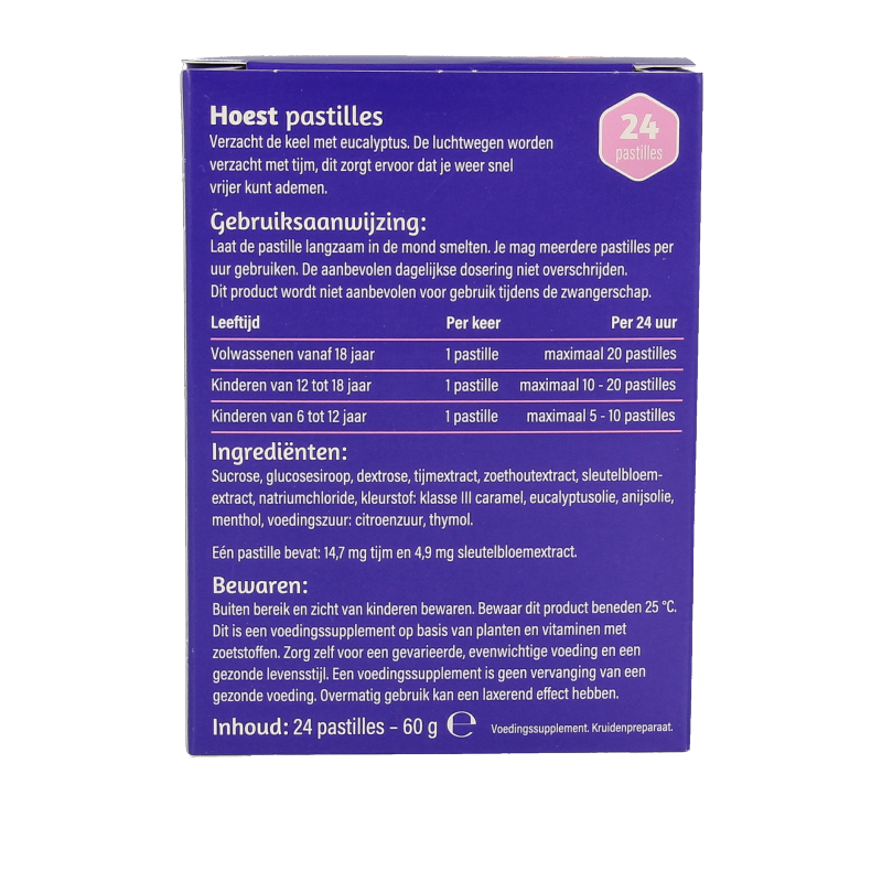 Dampo Hoestpastilles thijm/sleutelbloem 24 Pastilles