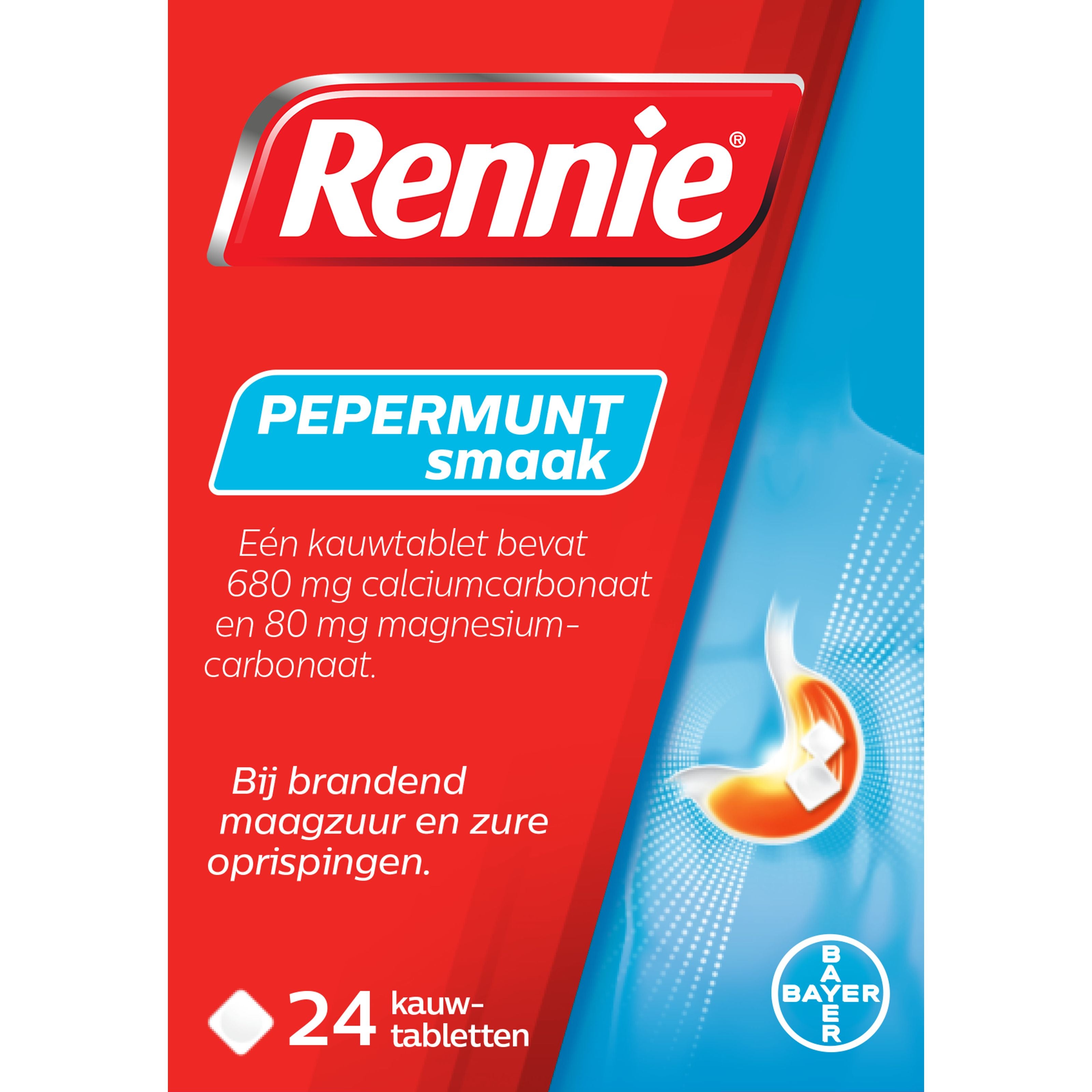 Rennie Pepermunt 24 Kauwtabletten