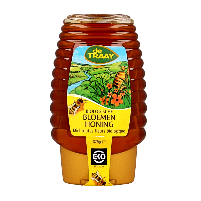 Traay Bloemenhoning knijpfles bio 365 Gram