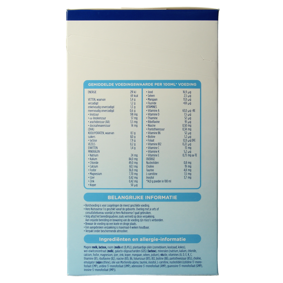 Hero Nutrasense zuigelingenmelk 1 (0-6mnd) 700.00 Gram
