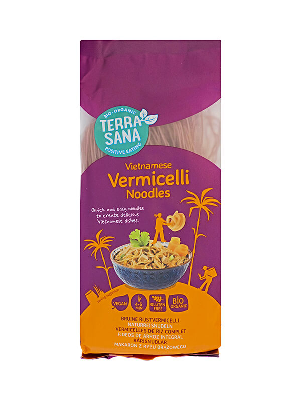 TerraSana Vietnam bruine rijst vermicelli bio 250 Gram