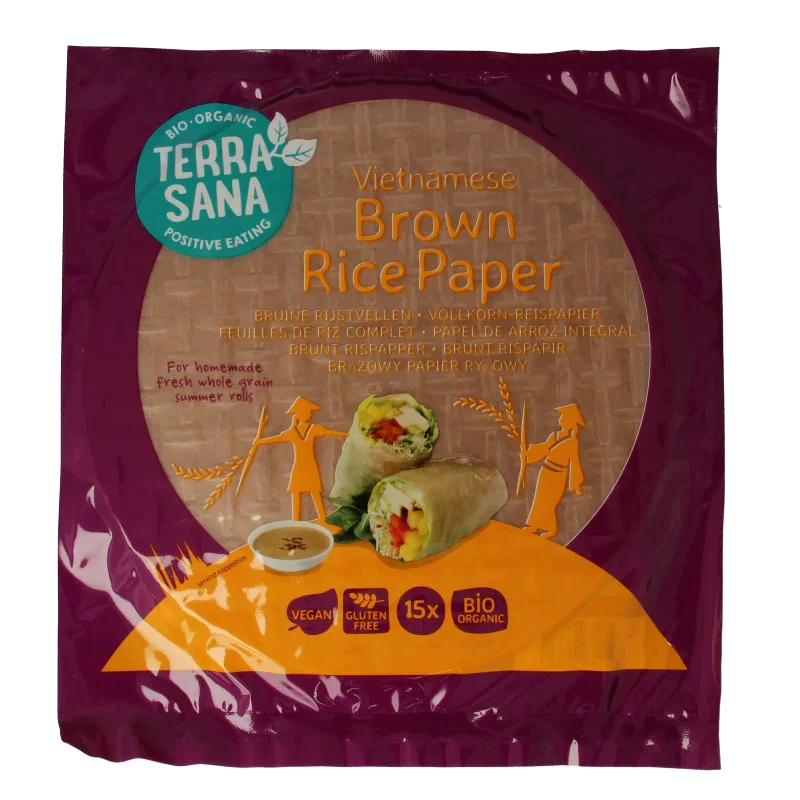 TerraSana Vietnamese bruine rijstvellen bio 150 Gram