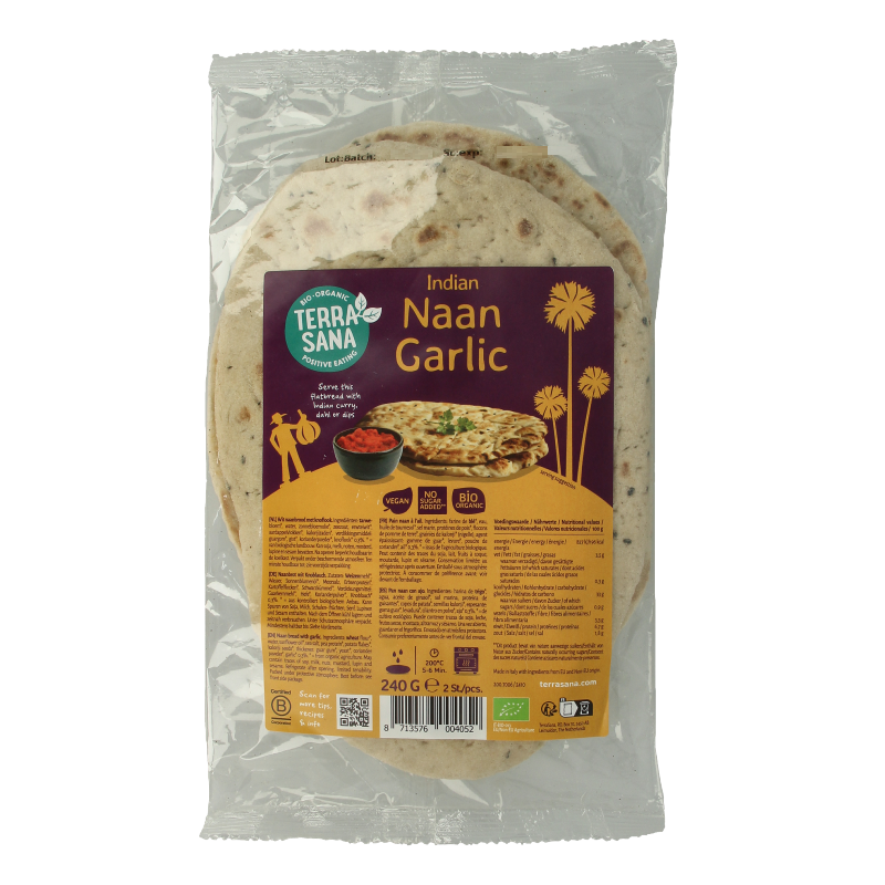 TerraSana Naan knoflook bio 240 Gram