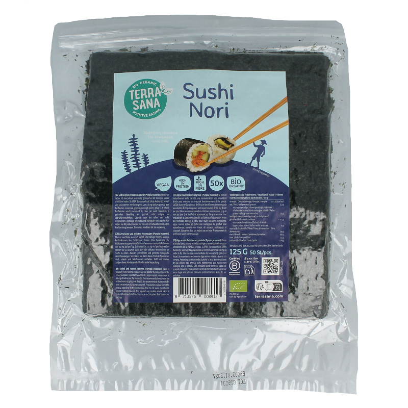 TerraSana Sushi nori geroosterd  bio 50 stuks 125 Gram