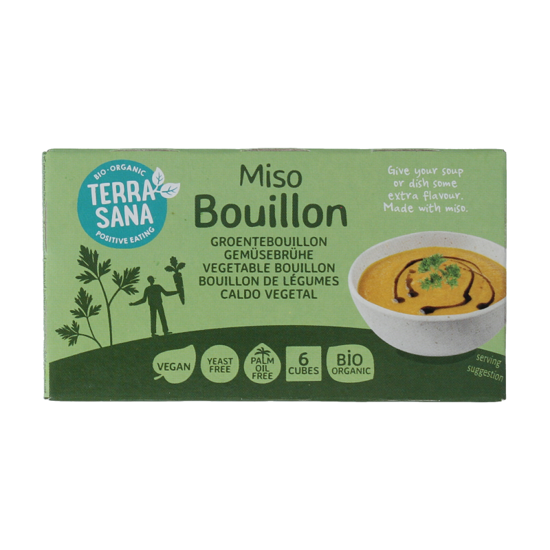TerraSana Groente bouillon miso blokjes gistvrij bio 64 Gram