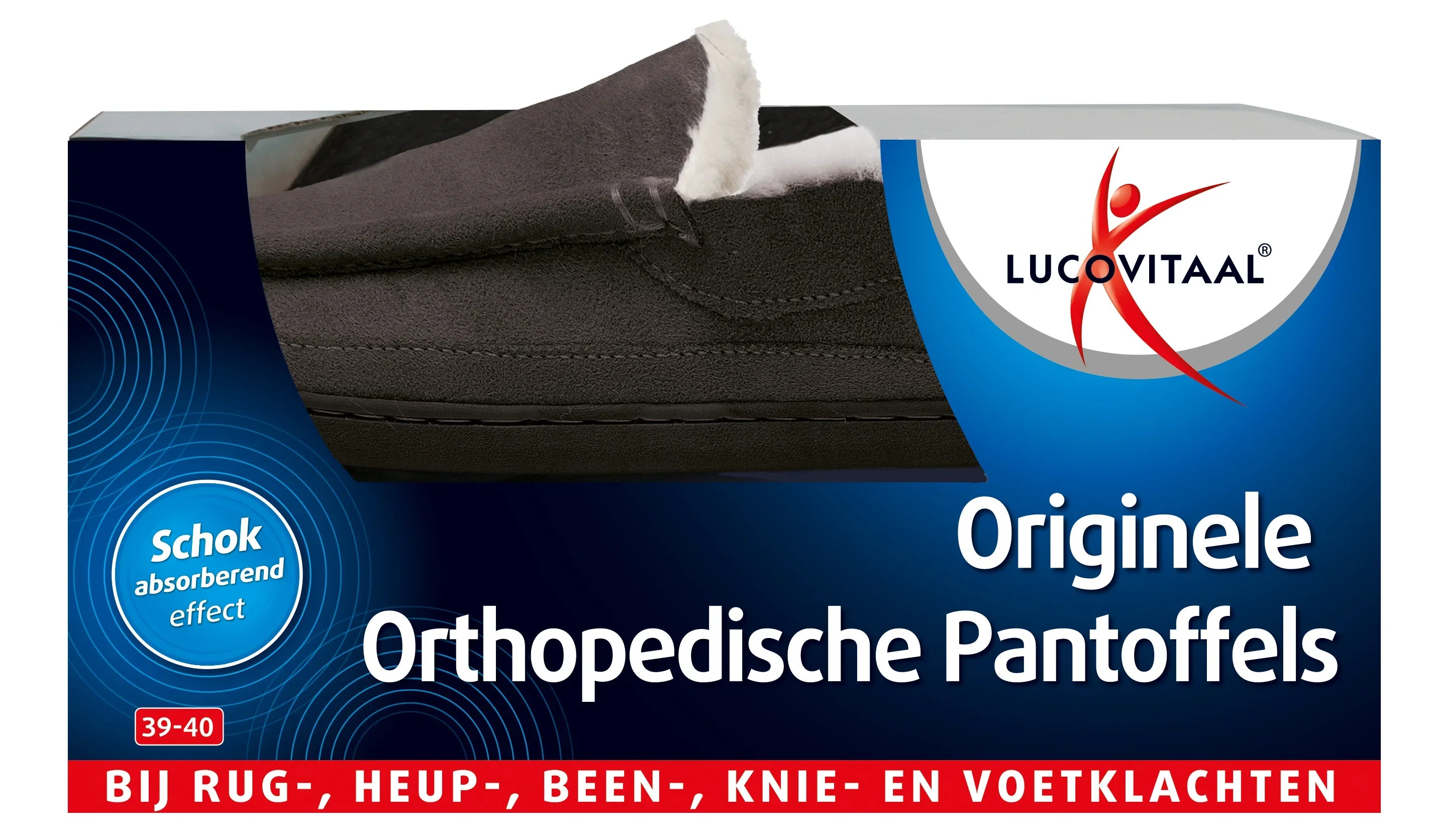 Lucovitaal Orthopedische pantoffels antraciet maat 39-40 1 Paar