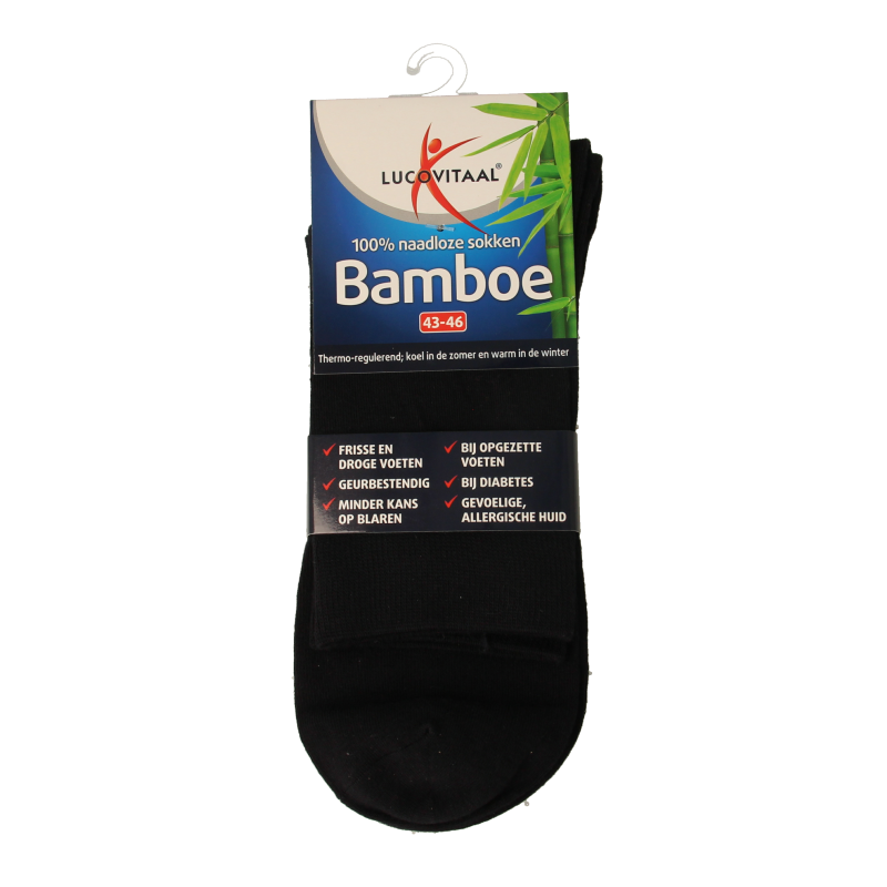 Lucovitaal Bamboe sok lang blauw  maat 43-46 1 Paar