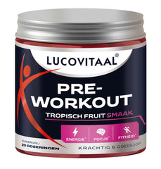 Lucovitaal Pre-workout tropisch fruit 200 Gram