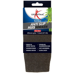 Lucovitaal Bamboe huissokken anti slip one size 1.00 Paar