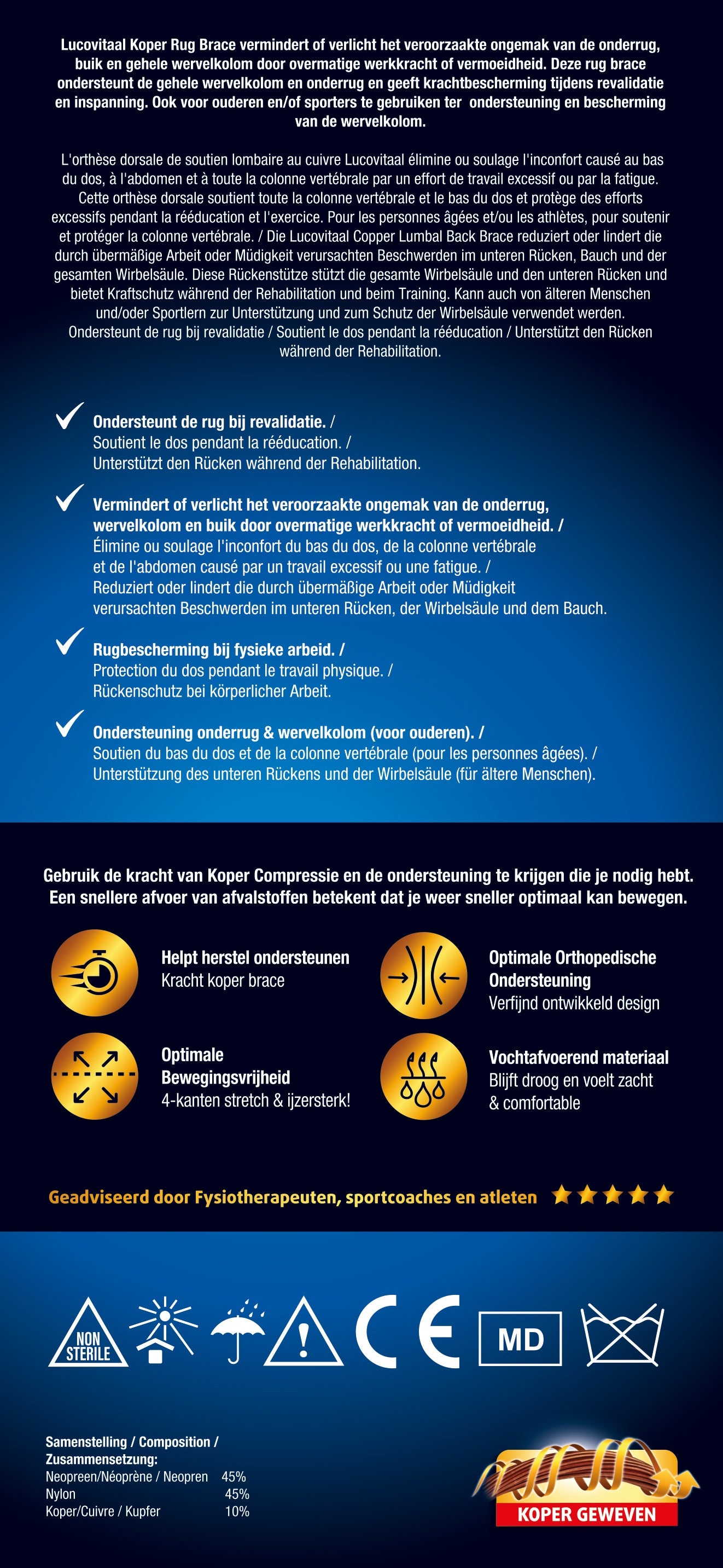 Lucovitaal Rug brace koper 1 Stuks