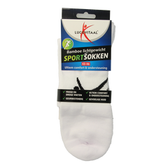 Lucovitaal Sportsok bamboe wit 43-46 1 Paar