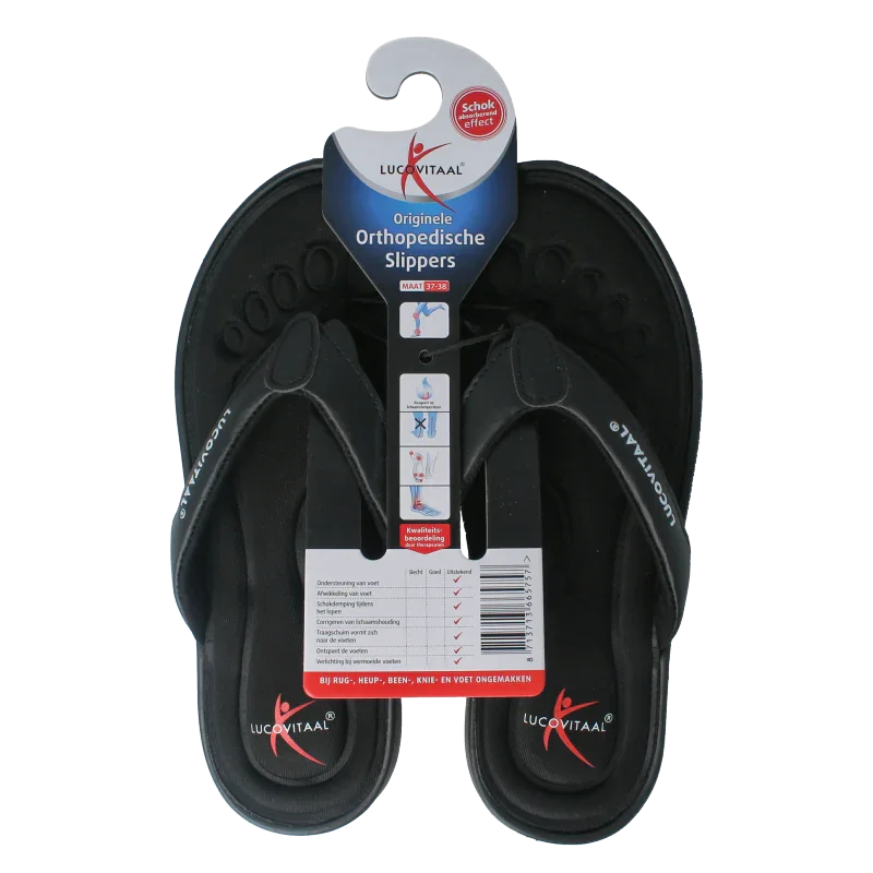Lucovitaal Orthopedische slipper 37-38 zwart 1 Paar
