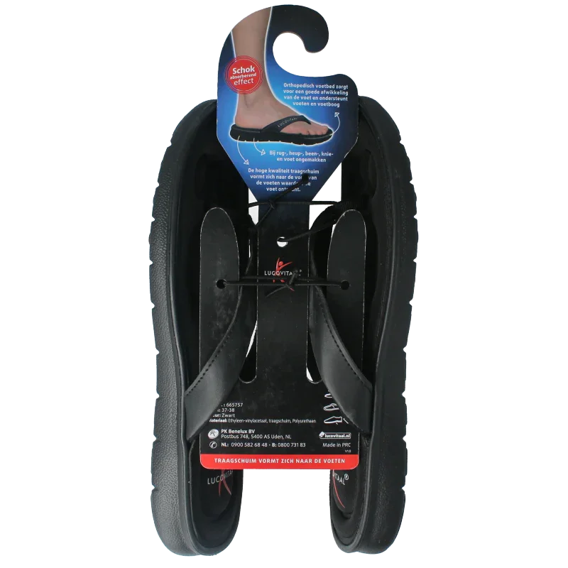 Lucovitaal Orthopedische slipper 37-38 zwart 1 Paar