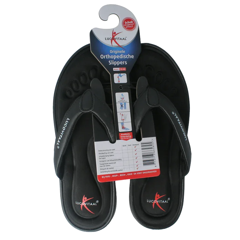 Lucovitaal Orthopedische slipper 39-40 zwart 1 Paar
