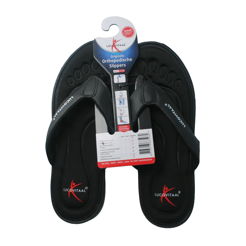 Lucovitaal Orthopedische slipper 43-44 zwart 1 Paar
